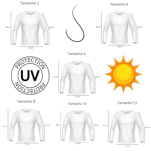 Blusa Térmica Camiseta Infantil Proteção Uv 50+ Raios Solares Praia Criança Bebê Menino Menina Camis