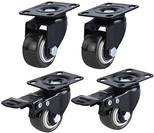 Hochleistungsrollen 2 Zoll 50mm Industrial Transport Rollen mit Bremse Festplatte Universal Swivel Silent Trolley Babybett Möbelrollen for