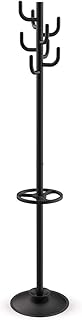 MAUL MAULpolaris - Perchero con soporte para paraguas y 8 ganchos (36,5 x 36,5 x 177 cm), color negro