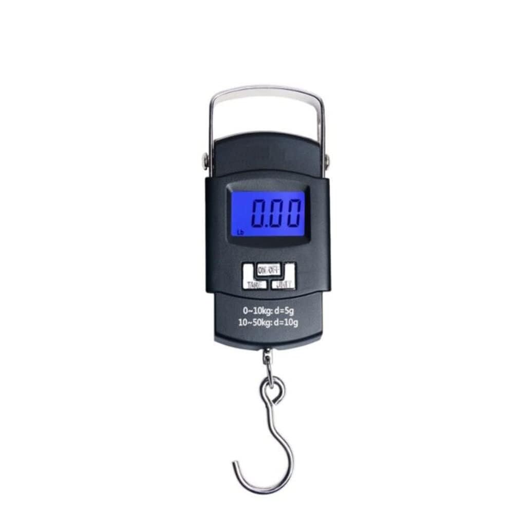 Portable Luggage Scale, Electronic Hanging Scale 50kg 10g Digital Scale Fishing Luggage Travel Weighting Hook Kitchen Weight Measure Tape