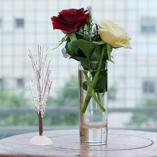 Luxshiny 4 Unidades De Árvores Cobertas De Neve Da Vila Exibição De Vila Artificial Árvore De Fio De