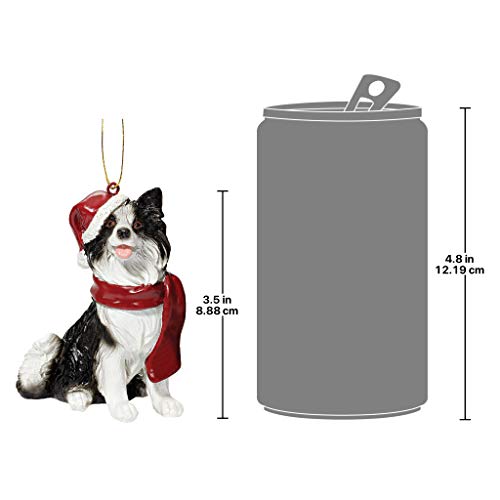 Design Toscano Christmas Xmas Border Collie Holiday Dog Ornaments, Full Color #TOP5