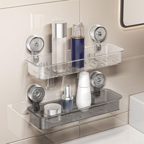 Étagère de douche compacte ventouse pour rangement cuisine et bain