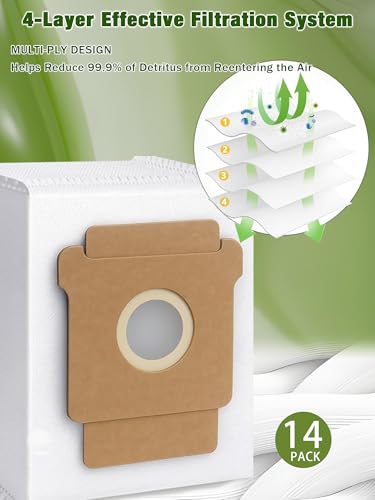 E-HAO 405 & 505 & 705 Vacuum Dust Bags Replacement Parts for iRobot Roomba 705/505/405/504/105/104/Q0520/Q0120/Q011/Y0110/Y0140/Essential Vac, 14-Pack by E-HAO - Image 6