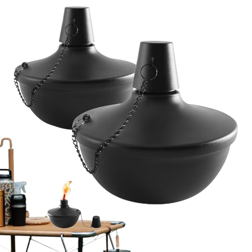 Antorcha de aceite de citronela de mesa - Vela de acero inoxidable, quemador recargable, 2 quemadores de metal para uso en protección contra insectos y decoración de llama luz interior perfecta para