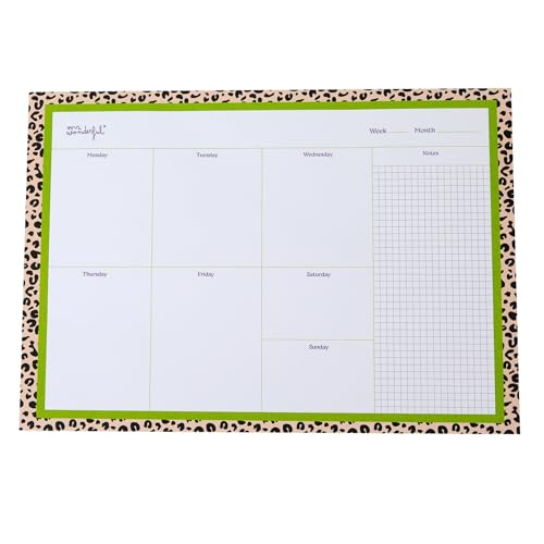 Mr. Wonderful Wochenplaner für den Schreibtisch – Animal Print Tupfen