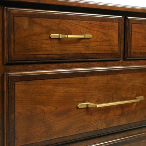 Goo-Ki 6 Pack Brushed Brass Cabinet Handles Drawer Pulls - 11.34" c-c Modern Bar Cabinet Pulls Dresser Handles Kitchen Zinc Alloy Cabinet Hardware by Goo-Ki - Used condition - Image 5
