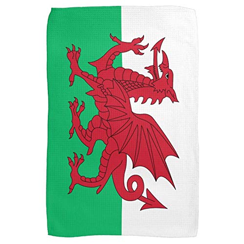 Fashion Review Gimbles® New Wales 100% Cotton Cymru Am Byth Recipe Castles, Counties Dragon Flag Souvenir Tea Towels (Flag Large Tea Towel 041)