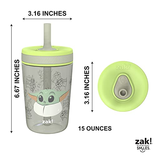 Zak Designs Star Wars The Mandalorian Kelso Toddler Cups for Travel or at Home, 15oz 2-Pack Durable Plastic Sippy Cups with Leak-Proof Design is Perfect for Kids (Baby Yoda, Grogu) by Zak Designs - Image 8
