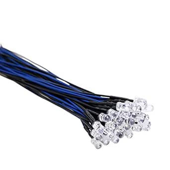 EDGELEC 30pcs 12 Volt 5mm Blue Blinking LED Lights Emitting Diodes (1 ...