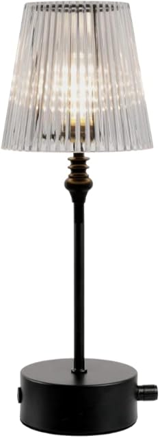 RUL - Portable USB Rechargeable Battery Cordless dimmable LED Table lamp, Black Stylish Light Suitable for Bedside lamp in Bedroom, Reading, Desk, Garden, Outdoors, Restaurants, Home Power Cut
