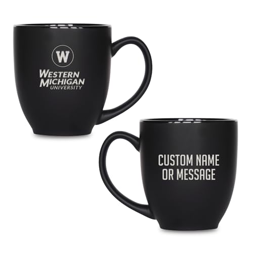 Image of Rico Industries NCAA Primary 15-Oz Personalized Matte Black Bistro Mug - for Hot or Cold Drinks