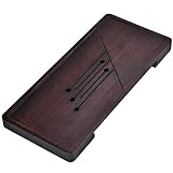 SaryEdge Chinesisches Teetablett, Japanisches Teetablett mit Wasserbehälter für Gongfu-Teeservice, große Ausführung mit Wasserbehälter und Abfluss, braun, 48 x 22 x 5,3 cm，Brown-48 * 22 * 5.3cm