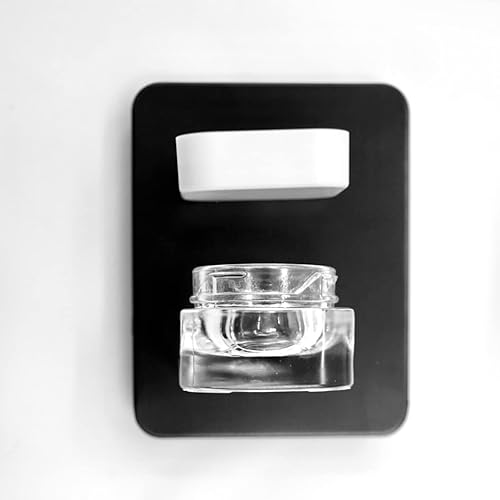 Miniatura 5 de Recipientes de vidrio cuadrados de 0.5 fl oz a prueba de niños (paquete de 40) tarro de cubo  CannaAroma (tapa blanca)