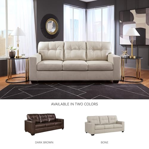 Image of Signature Design by Ashley Leather Match Queen Sofa Sleeper, Bone
