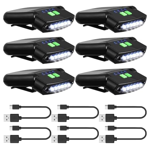 Mudder 2 Pieces LED Clip on Cap Lights USB Rechargeable Cap Flashlight Clip Waterproof Ultra Bright Hands-Free Hat Light Flashlight Headlamp for Fishing Camping Hand Work