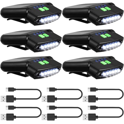 Mudder 2 Pieces LED Clip on Cap Lights USB...