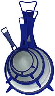 Brandobay 4-Piece Kitchen Strainer Set - Nylon Mesh Strainer - Assorted Medium Sizes (Set of 4) & Colors (Blue, Red, Green)