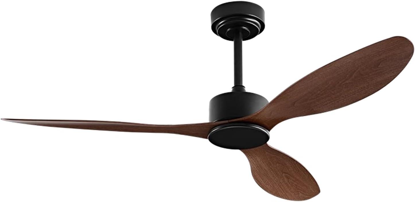 42 Inch Ceiling Fan with Reversible Quiet DC Motor, 3 Blade High CFM, Indoor Outdoor Modern Ceiling Fan with Lights Remote Control for Bedroom Living Room, Patio, Garage, Shop, Farmhouse(Black Walnut)