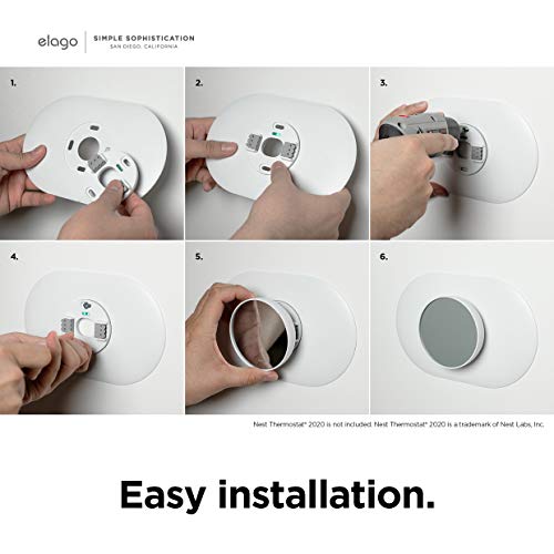 elago Wall Plate Cover Plus Compatible with Google Nest Thermostat 2020 [White]- Hard ABS Material, Matt Finish, Oval Design, 4th Generation, Easy Installation by elago - Image 8