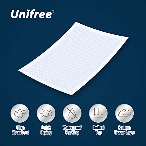 Unifree Disposable Underpads, Bed Pads, Incontinence Pad, Super Absorbent, 50 Count, Blue (Xl 30X36 Inch) #TOP2