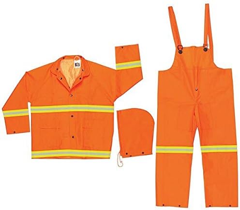 Rainsuit w/Detach Hood, Hi-Vis Orng, L