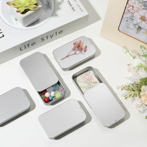 Petites boîtes rectangulaires en métal argenté contre la perte de vos petits objets - 4