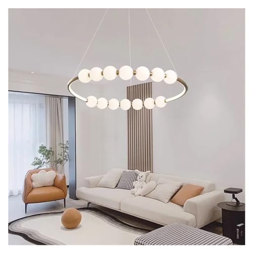 Lampe à suspension boule blanche moderne, lustre salon design intérieur créatif