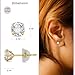 Jewelili 10K Yellow Gold 5MM Cubic Zirconia Stud Earrings for Women | Classic Jewelry with Gift Box | Timeless Fashion Jewelry Gift for Her | Dainty Earrings