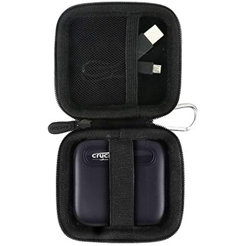 Aenllosi Caja Bolsa Fundas para Crucial CT1000X6SSD9 1TB X6 SSD portátil Cover