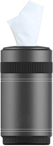 KOOMTOOM Soporte redondo para pañuelos de coche para portavasos  Organizador de servilletas de aluminio recargable con 1 paquete de pañuelos, ajuste