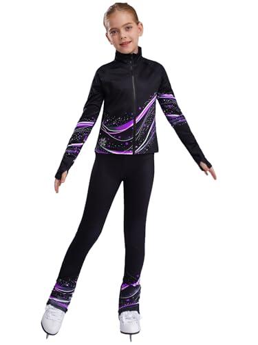 Tenue patinage sur glace fille 5-16 ans avec veste de sport et legging