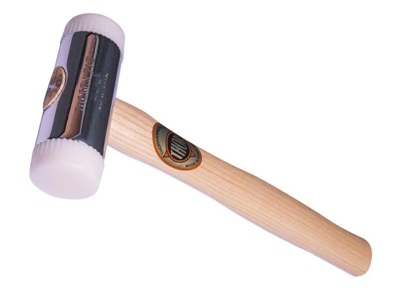 Thor 12-716N Soft-Faced Hammer – 50mm Nylon Tips, Chrome-Plated Zinc Head, Hardwood Handle – Ideal for Assembly, Engineering, Furniture & DIY Tasks