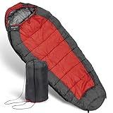 Oregon Trail Schlafsack Kinder (120x50x20 cm) Leichter Schlafsack für Kinder (max. 105cm) Reise, Zelten, Schlafsack Outdoor Camping Mumienschlafsack Kinderschlafsack wasserabweisend 2-Wege-Verschluss