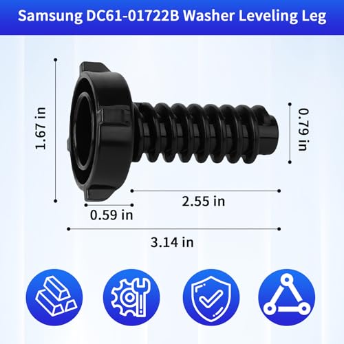 Image of DC61-03191B Leveling Leg Rubber Pad and DC61-01722B Leveling Leg Replacement for Washer Adjustable Leg (4 Pack)