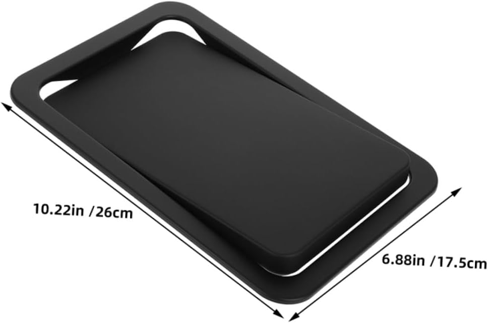 2pcs Recessed Trash Can Replacement Lids with Swing Flap, Medium 260x175mm Black Stainless Steel Garbage Bin Covers for Kitchen and Bathroom Countertops