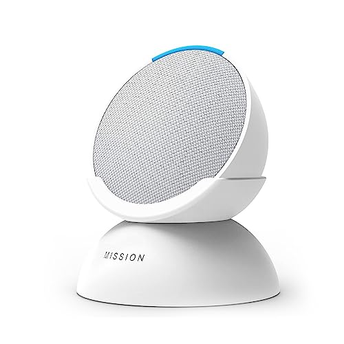 Amazon Echo Pop | Full sound compact Wi-Fi and Bluetooth smart speaker with Alexa | Glacier White + Made for Amazon Battery Base for Echo Pop, Glacier White