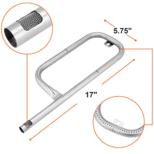 Image of DELSbbq 7582 Cast Iron Grill Grate and 60040 Grill Burner for Weber Q100 Q120 Q1000 Q1200 Baby Q 386001 386002 516002 516001 50060001 5106000 Grills, Replacement Parts for 7644, 60040