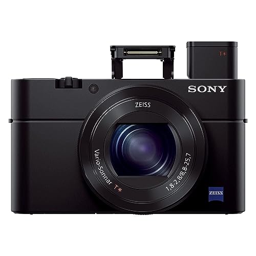 Sony Câmera digital compacta premium RX100 III 20,1 MP com sensor de 2,54 cm e lente de zoom ZEISS F