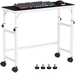 Snughome Mobile Keyboard Tray with Mouse Pad, Height Adjustment 23"-31", Keyboard Standing Desk, Rolling Under-Desk Extender with Lockable Casters, Desk Accessories for Home Office