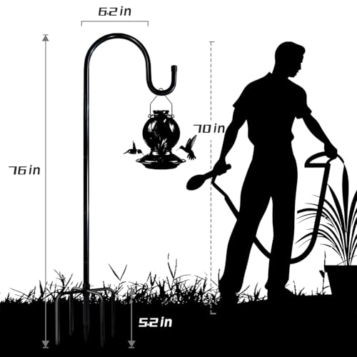 Artife Shepherds Hooks for Bird Feeder 76inch Tall Humming Birdfeeder Hanger for Garden Plant, Lantern, Hanging Wedding Decor 2 Packs by Artife - Image 2