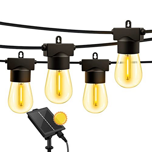 TEKXDD 15M Solar Guirnalda de Luces Exteriores, 15 S14 Bombillas, Inastillable y Impermeabilización, Ul Certificación...