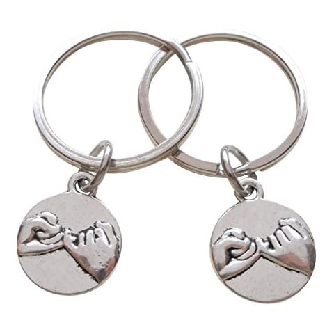 Double Pinky Promise Charm Keychains; Couple Keychains, Promise Gift Cover