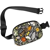 Simikol Ultra Lightweight Belt Bag Cute Crossbody Bags for Women Fashion Pattern Waist Packs Waterproof Running Workout Hiking Travel Fanny Pack,Dried Flowers