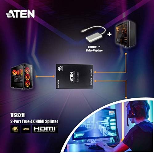Aten 2 Port True 4K Hdmi Splitter - 8