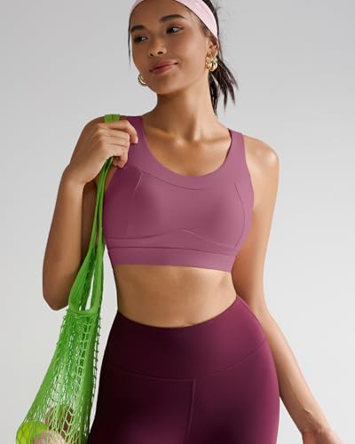 Image of RUNNING GIRL High Impact Sports Bras for Women,Racerback Running Bra Workout Crop Tank Tops Longline Sports Bra Push up