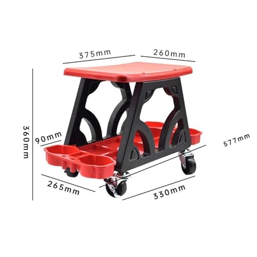 Image of CALANDIS Rolling Garage Stool Car Detailing Chair for Car Cleaning Workshop Home | Roller Seats & Creepers | Shop Equipment & Supplies | Automotive Tools & Supplies