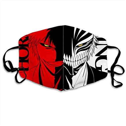 Birsppy 3D Print Anime Manga B-le-ac-h Hip Hop Face Cover, Role-playing Japanese Anime Cartoon Style Face Cover, Washable And Reusable For Running And Cycling Mouth Cover