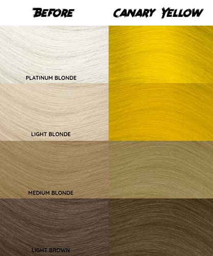 Crazy Color Hair Dye - Vegan And Cruelty-Free Semi Permanent Hair Color - Temporary Dye For Pre-Lightened Or Blonde Hair - No Peroxide Or Developer Required (Canary Yellow) #TOP1