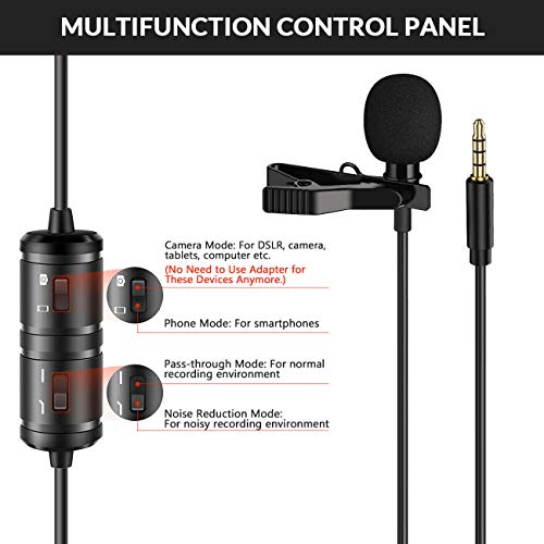 YOTTO Lavalier Mikrofon Ansteckmikrofon Omnidirectional Kondensator Mic Clip on Mikrofon 3.5mm Jack Mikrofon für für… - Image 3